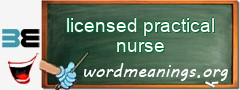 WordMeaning blackboard for licensed practical nurse